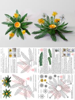 328 Klppelbrief  Maiblumen"- Blten und Bltter fr Teelichthalter