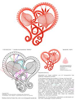 274 Klppelbrief  Groes Hochzeitsherz Bltter