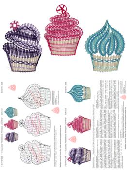 268 Klppelbrief 3 Cupcakes Heidelbeere, Himbeere und Minze