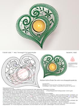 265 Klppelbrief Immergrn  - Herz fr Teelichthalter