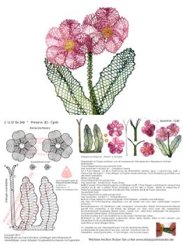 248 Klppelbrief "Primel"  -   Blmchen in 3D-Optik