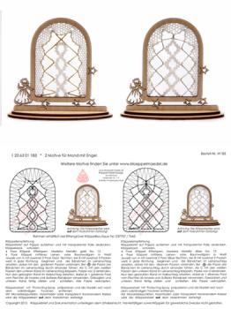 183 Klppelbrief "2 Klppeleinstze fr Rahmen Fenster mit Engelchen"
