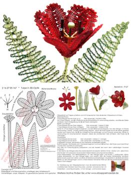167 Klppelbrief "Tulpe"   -   Blmchen in 3D-Optik