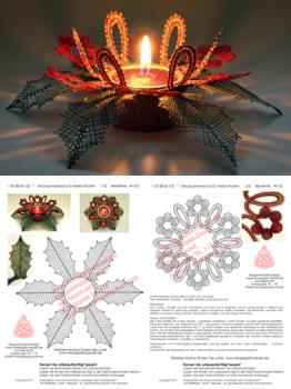 152 Klppelbrief  Stechpalmenkranz fr Teelichthalter