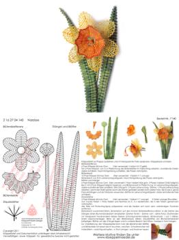 140 Klppelbrief "Narzisse" (Osterglocke)   -   Blmchen in 3D-Optik