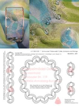 051 Klppelbrief Schmuck-Anhnger+Armband+Ohrringe "Perlenwelle"