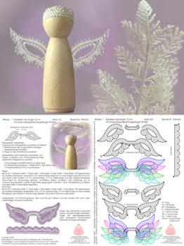 662 Bastelset Holz-Engel 12 cm mit GRATIS Klppelbrief Engelsflgel Emilia