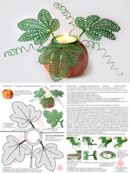 657 Klppelbrief "Krbisgrn" fr Teelichthalter