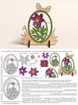 639 Klppelbrief "Kuhschelle" fr Osterei im Gras - Blmchen des Jahres 2025