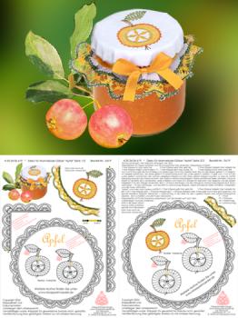 619 Klppelbrief Deko fr Marmelade-Glser "Apfel"