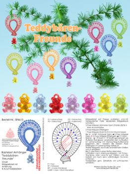 615 Bastelset "Teddybren-Freunde" - Luftballon-Klppelbrief mit 8 bunten Acryl-Teddybren