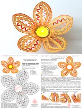 577 Klppelbrief Blte "Fiore" fr Teelichthalter