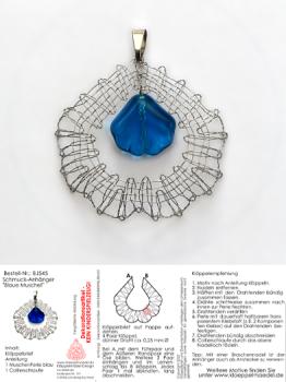 545 Klppelschmuck Bastelset  Blaue Muschel"