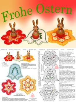 535 Bastelset "Drei kleine Bltendeckchen" mit drei Vintage-Hasen
