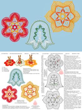 534 Klppelbrief "Drei kleine Bltendeckchen"