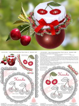 508 Klppelbrief Deko fr Marmelade-Glser "Kirsche"