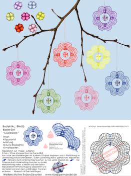 455 Bastelset Glcksklee mit 7 bunten Acryl-Kleeblttern