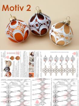 448 Klppelbrief Verzierungen fr Christbaumkugeln 6 cm und 8 cm 6 verschiedene Muster - Motiv 2