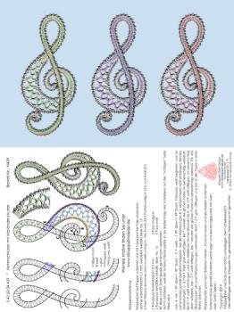 439 Klppelbrief "Notenschlssel" mit Mailnder Muster