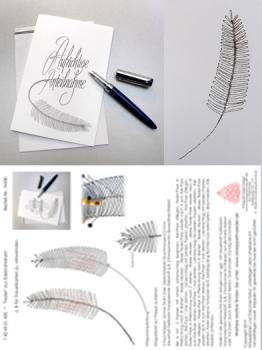 430 Klppelbrief "Feder" aus Edelstahldraht