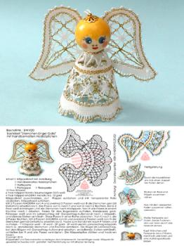420 Bastelset "Sternchen-Engel" mit handbemalten Holzkpfchen gold