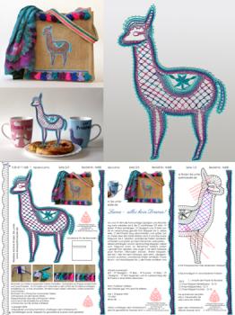 408 Klppelbrief "Lama - Alpaka" mit Anleitung zum Verzieren der Tasche