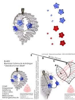 403 Klppelschmuck Bastelset Drei-Blmchen-Blatt