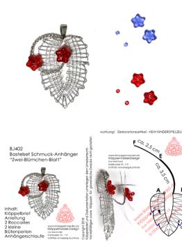 402 Klppelschmuck Bastelset  Zwei-Blmchen-Blatt