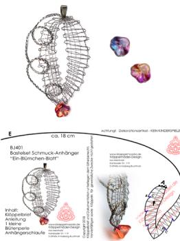 401 Klppelschmuck Bastelset  Ein-Blmchen-Blatt