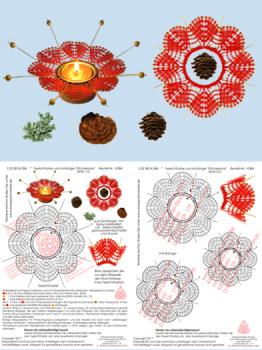 384 Klppelbrief Teelichthalter und Anhnger "Fcherkranz"
