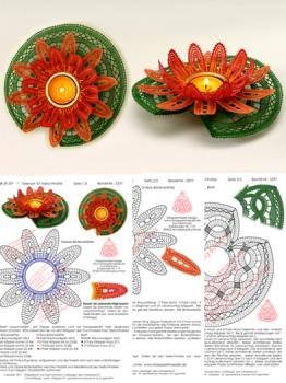 377 Klppelbrief "Seerose" fr Teelichthalter