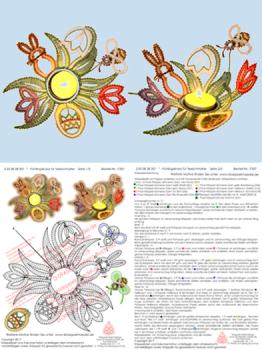 357 Klppelbrief Frhlingskranz" fr Holz-Teelichthalter