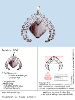 342 Klppelschmuck Bastelset Chaton rot