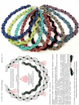 306 Klöppelschmuck Bastelset  Schlangencollier „Julia“ mit Effektgarn und  Perlen