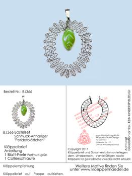 366 Klöppelschmuck Bastelset „Peridotblättchen“