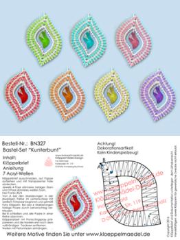 327 Bastelset „Kaleidoskop“ mit 7 bunten Wellen aus Acryl