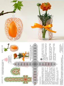 370 Klöppelbrief Mailänder Spitze zur Verzierung für kleine Vasen, Ostereier…