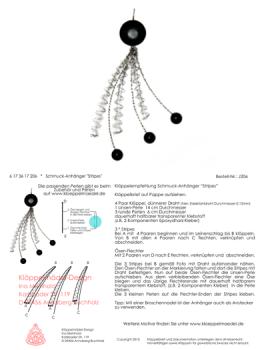 206 Klöppelbrief Schmuck-Anhänger "Stripes“