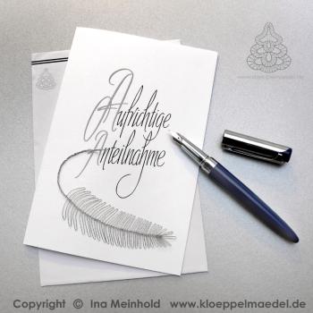 Preview: 430 Klöppelbrief "Feder" aus Edelstahldraht