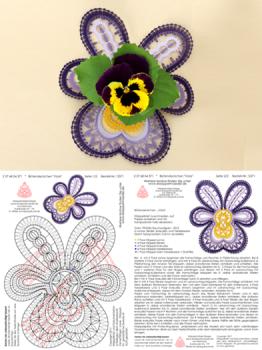 371 Klöppelbrief Blütendeckchen "Viola“