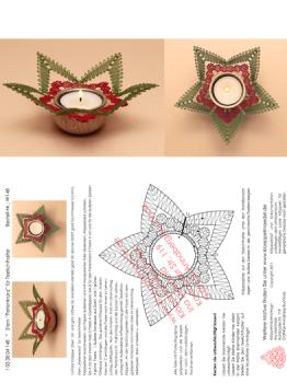 148 Klöppelbrief  Stern „Perlenkranz“ für Teelichthalter