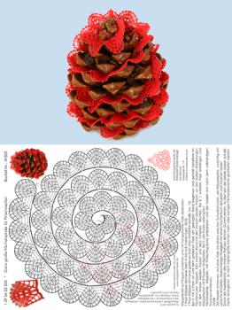 303 Klöppelbrief "Ganz große Fächerspirale für Pinienzapfen"