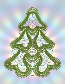 Preview: 666 Klöppelbrief  "Tannenbaum" aus der Serie "Antik"