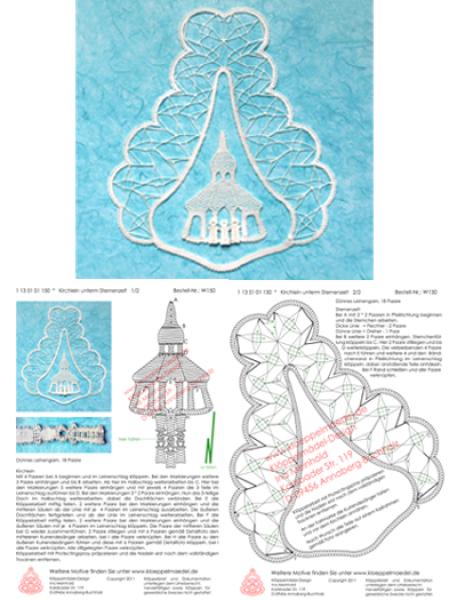 150 Klöppelbrief „Kirchlein unterm Sternenzelt“